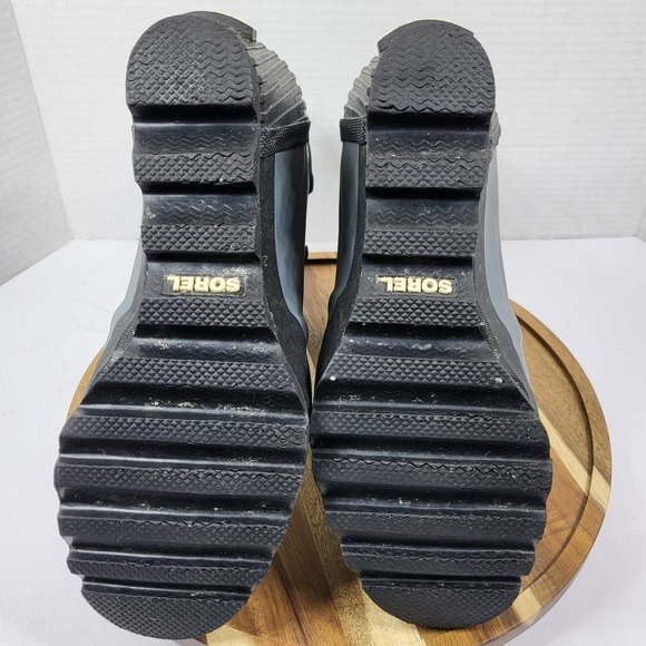 Sorel Joan Rain Wedge Chelsea Boots Quarry Black Grey NL2754-052 Womens 6.5 - Picture 7 of 11